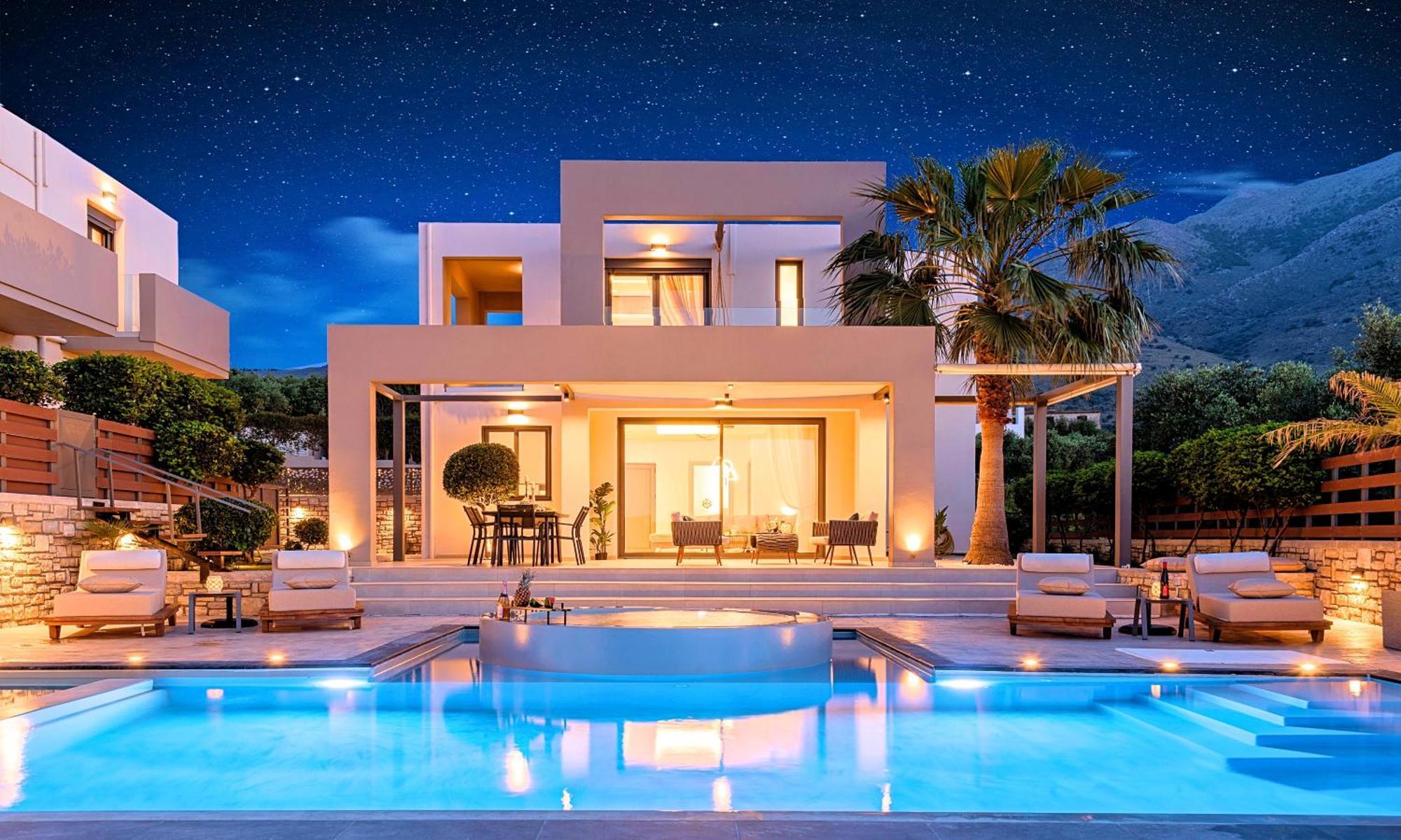 Minoas Villas Heated Pool Kournás Dış mekan fotoğraf