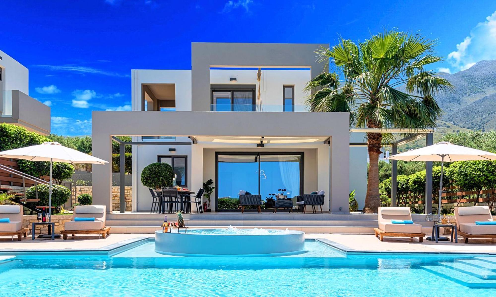 Minoas Villas Heated Pool Kournás Dış mekan fotoğraf