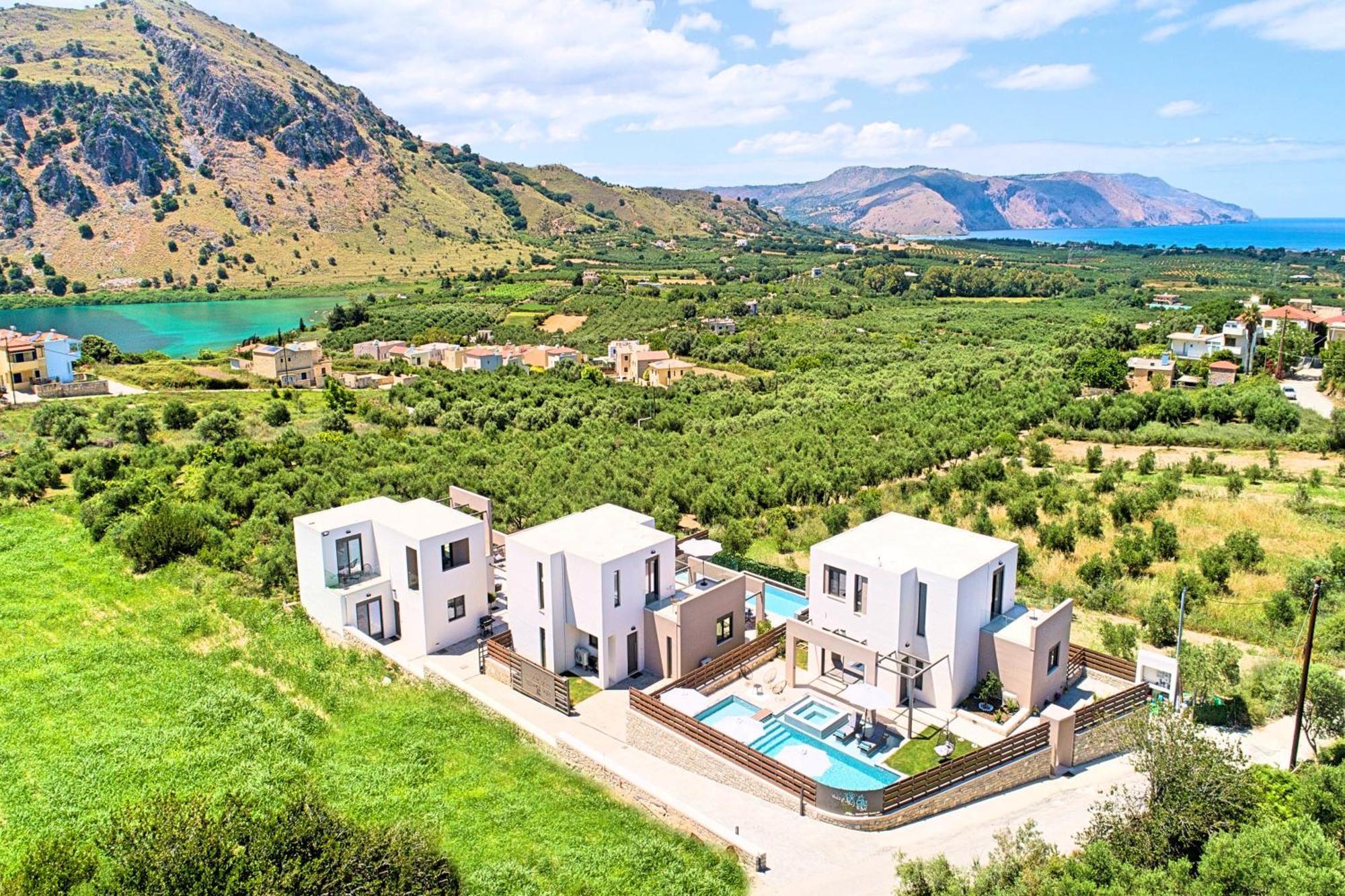 Minoas Villas Heated Pool Kournás Dış mekan fotoğraf